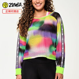 ZUMBA ズンバ 正規品 ZUMBA TROPIDELIC メッシュロングスリーブTシャツ MULTI XSサイズ Sサイズ Mサイズ フィットネスウェア ダンスウェア トレーニングウェア