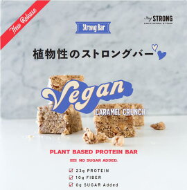 StrongBar vegan ストロングバー ヴィーガン プロテインバー プロテイン23.9g 砂糖不使用 食物繊維10g 原材料たったの8つ シンプル&ナチュラル処方 国産製造 国産プロテインバー 無添加プロテインバー 1箱 12本入り