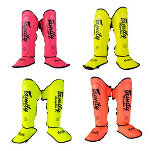 FM FAMILY MUAYTHAI Shinguard FSG13 ピンク 黄 黄緑 赤 Sサイズ Mサイズ Lサイズ マーシャルワールド シンガード 空手 プロテクター 格闘技 用品 レッグサポーター strongsports