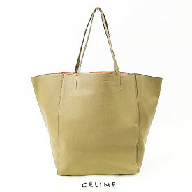 CELINE セリーヌ W-PA-0162 レザートートバッグ カバ ファントム ベージュ系 【中古】