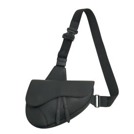 Dior HOMME ディオールオム レザー サドルバッグ ブラック系 【中古】