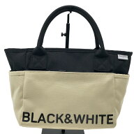 BLACK&WHITE ブラックアンドホワイト カートバッグ ベージュ系 【中古】ゴルフウェア