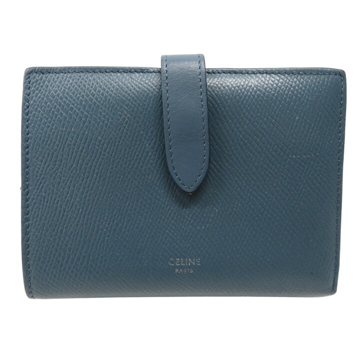 楽天市場】CELINE セリーヌ U-TG-0159 コンパクト財布 ブルー系 【中古 