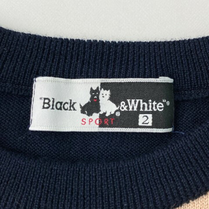 楽天市場】BLACK&WHITE ブラックアンドホワイト ニットセーター 総柄 