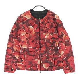 MONCLER モンクレール CONROUX GIUBBOTTO CONROUX JACKET ノーカラー ダウンジャケット 花柄 レッド系 0 【中古】レディース