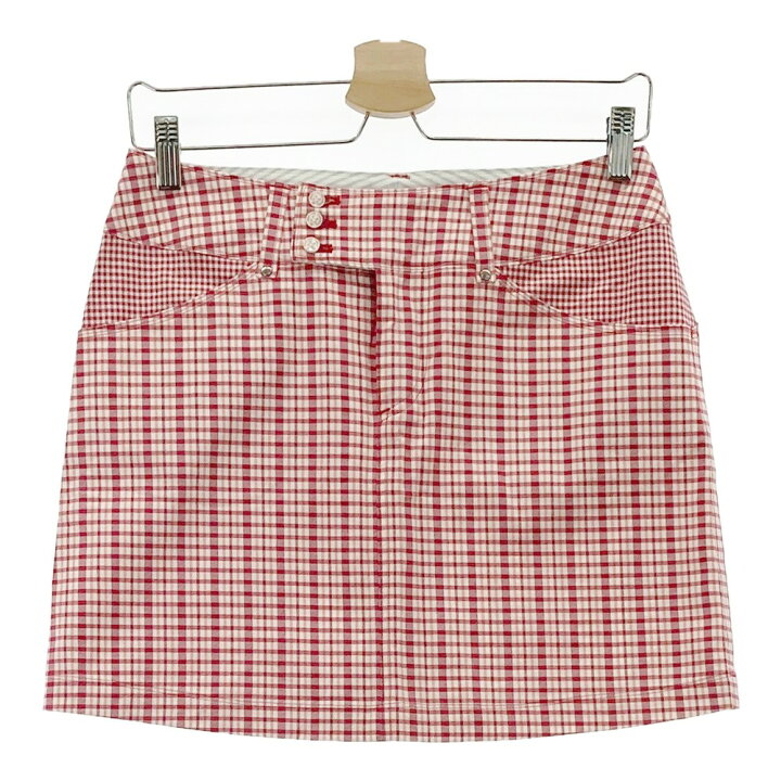 楽天市場】ZOY ゾーイ ストレッチスカート チェック柄 レッド系 38 