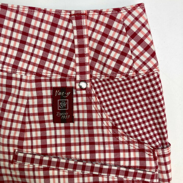 楽天市場】ZOY ゾーイ ストレッチスカート チェック柄 レッド系 38 
