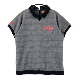 BEAMS GOLF ビームスゴルフ 襟付半袖シャツ グレンチェック グレー系 L 【中古】ゴルフウェア レディース