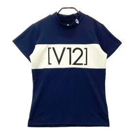 V12 ヴィトゥエルブ ハイネック 半袖Tシャツ 星柄 ネイビー系 1 【中古】ゴルフウェア レディース