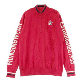 MUNSING WEAR マンシングウェア 裏地付ハーフジップニットセーター レッド系 LL 【中古】ゴルフウェア レディース