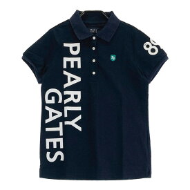 PEARLY GATES パーリーゲイツ 055-0160360 半袖ポロシャツ ネイビー系 0 【中古】ゴルフウェア レディース