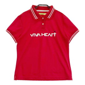 VIVA HEART ビバハート 012-22340 半袖ポロシャツ レッド系 42 【中古】ゴルフウェア レディース