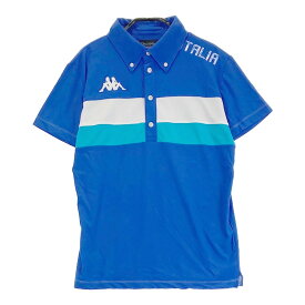 KAPPA GOLF カッパゴルフ 半袖ポロシャツ ボタンダウン ブルー系 M 【中古】ゴルフウェア レディース