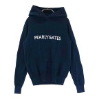 PEARLY GATES パーリーゲイツ 2022年モデル フード付 ニットセーター ネイビー系 0 【中古】ゴルフウェア レディース