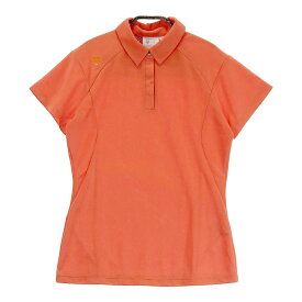DESCENTE GOLF デサントゴルフ 半袖ポロシャツ オレンジ系 L 【中古】ゴルフウェア レディース