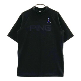 PING ピン ハイネック 半袖Tシャツ ブラック系 L 【中古】ゴルフウェア レディース