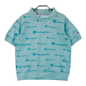 CHAMPION GOLF チャンピオンゴルフ 襟付 半袖Tシャツ ロゴ柄 グリーン系 MEDIUM 【中古】ゴルフウェア レディース