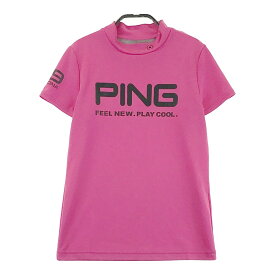 PING ピン 2022年モデル ハイネック 半袖Tシャツ ピンク系 S 【中古】ゴルフウェア レディース
