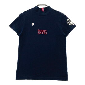 PEARLY GATES パーリーゲイツ 2022年モデル ハイネック 半袖Tシャツ ネイビー系 0 【中古】ゴルフウェア レディース