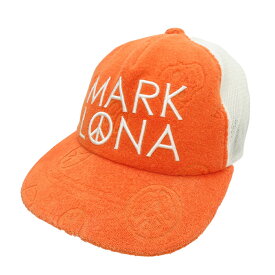 MARK&LONA マークアンドロナ メッシュキャップ 総柄 オレンジ系 FREE 【中古】ゴルフウェア