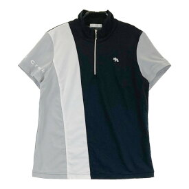 HEAL CREEK ヒールクリーク 002-26442 ハーフジップ 半袖Tシャツ ブラック系 40 【中古】ゴルフウェア レディース