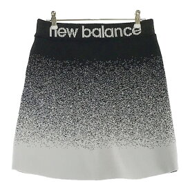 NEW BALANCE ニューバランス ニット スカート 総柄 ブラック系 1 【中古】ゴルフウェア レディース