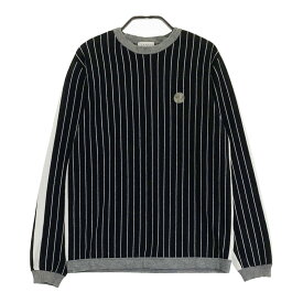 LANVIN SPORT ランバン スポール 長袖 ニットセーター ストライプ柄 ブラック系 38 【中古】ゴルフウェア レディース