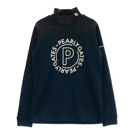 PEARLY GATES パーリーゲイツ 2023年 長袖ハイネックTシャツ ネイビー系 0 【中古】ゴルフウェア レディース