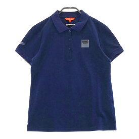 BEAMS GOLF ビームスゴルフ 半袖ポロシャツ ロゴ ネイビー系 L 【中古】ゴルフウェア レディース