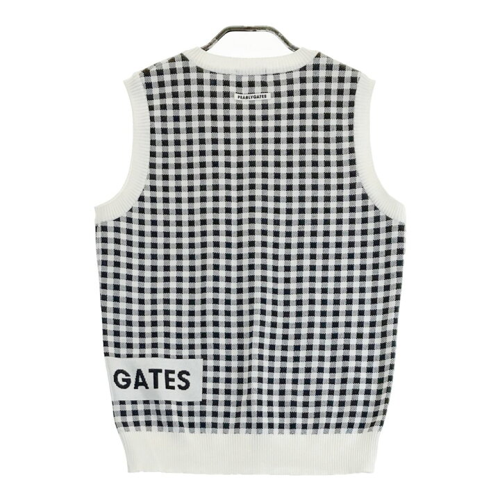 PEARLY GATES チェック柄 Vネックベストニット