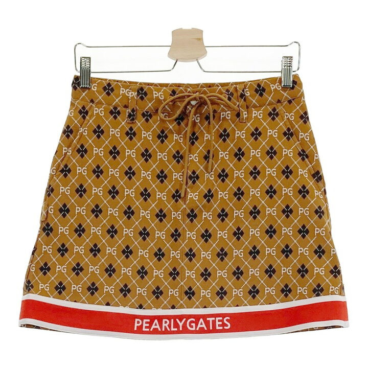 楽天市場】PEARLY GATES パーリーゲイツ スカート ロゴ 総柄 ブラウン  
