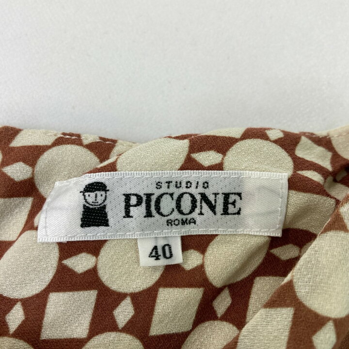 楽天市場】PICONE ピッコーネ ノースリーブワンピース 総柄 ブラウン系 