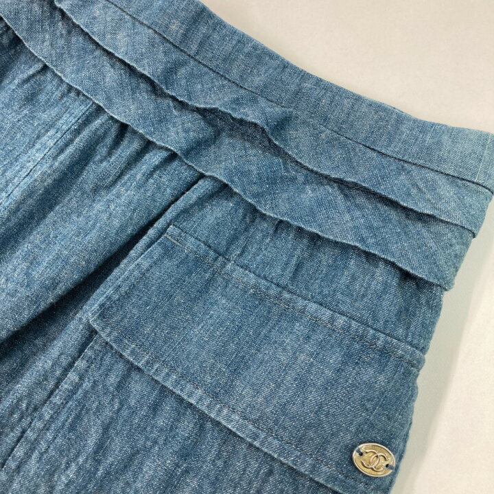 楽天市場】CHANEL シャネル P28663 デニムスカート ブルー系 38 【中古  