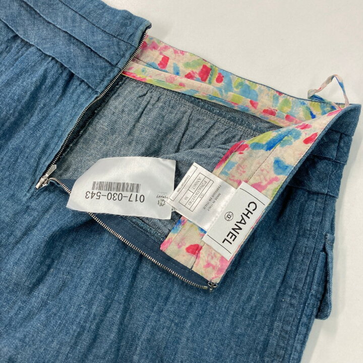 楽天市場】CHANEL シャネル P28663 デニムスカート ブルー系 38 【中古  