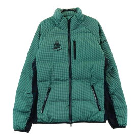 PEARLY GATES パーリーゲイツ ダウンジャケット 千鳥格子柄 グリーン系 0 【中古】ゴルフウェア レディース
