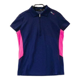 RLX ラルフローレン ハーフジップ 半袖ポロシャツ ネイビー系 XS 【中古】ゴルフウェア レディース