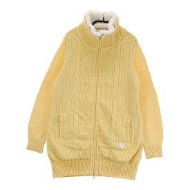 ADABAT アダバット 2WAY ウール混 蓄熱 ニットジャケット イエロー系 38 【中古】ゴルフウェア レディース
