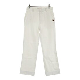 M.U SPORTS エムユースポーツ ストレッチパンツ ワッペン ホワイト系 40 【中古】ゴルフウェア レディース