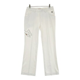 M.U SPORTS エムユースポーツ ストレッチパンツ プリント ホワイト系 40 【中古】ゴルフウェア レディース