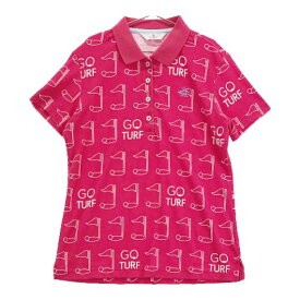 MUNSINGWEAR マンシングウェア 半袖ポロシャツ パイル 総柄 ピンク系 M 【中古】ゴルフウェア レディース