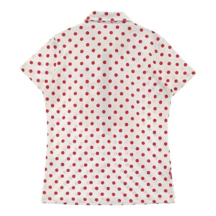LE COQ GOLF ルコックゴルフ 半袖ポロシャツ ドット柄 ホワイト系 M 【中古】ゴルフウェア レディース 中古ゴルフウェア 通販STST ルコック 半袖ポロシャツ 白×マルチカラー ドット柄 ドット織生地 レディース S ゴルフウェア le coq sportif