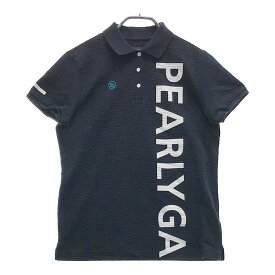 PEARLY GATES パーリーゲイツ 半袖ポロシャツ シアサッカー ネイビー系 1 【中古】ゴルフウェア レディース
