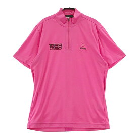 PING ピン 2022年モデル ハーフジップ半袖Tシャツ ピンク系 m 【中古】ゴルフウェア レディース
