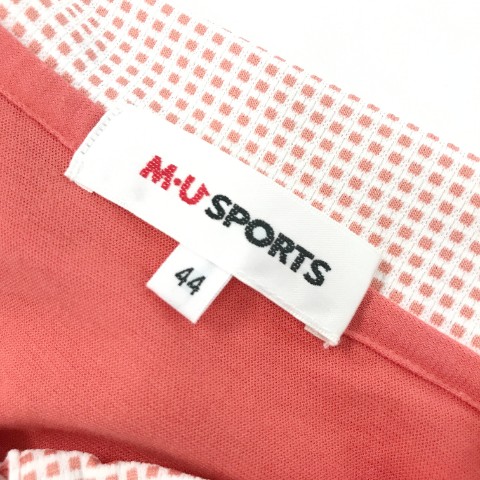 MU SPORTS エムユースポーツ  半袖ポロシャツ  オレンジ系 44 ゴルフウェア レディース
