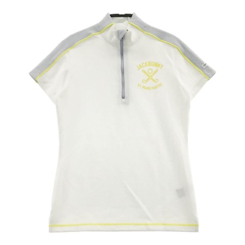 JACK BUNNY ジャックバニー  ハーフジップ半袖Tシャツ  ホワイト系 ゴルフウェア レディース