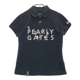 PEARLY GATES パーリーゲイツ 半袖ポロシャツ ネイビー系 0 【中古】ゴルフウェア レディース