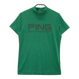 PING ピン 2022年モデル ハイネック 半袖Tシャツ グリーン系 S 【中古】ゴルフウェア レディース