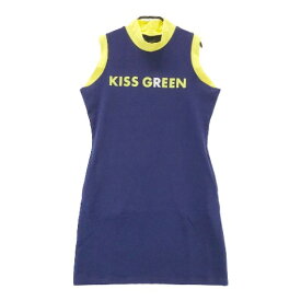 KISS ON THE GREEN キスオンザグリーン ベルト付き ノースリーブワンピース ネイビー系 3 【中古】ゴルフウェア レディース