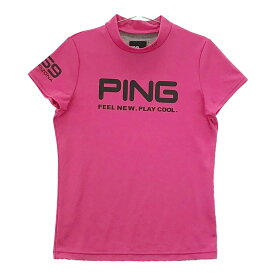 PING ピン 2021年モデル ハイネック半袖Tシャツ ピンク系 L 【中古】ゴルフウェア レディース