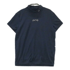 PING ピン 2022年モデル ハイネック 半袖Tシャツ 星柄 ネイビー系 S 【中古】ゴルフウェア レディース